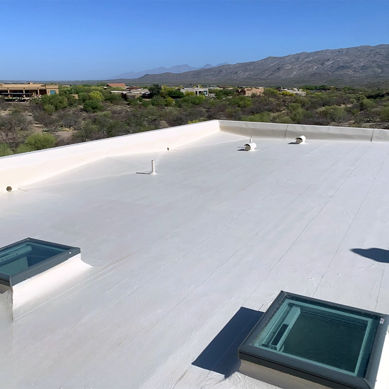 glass skylight installation on flat coated roof